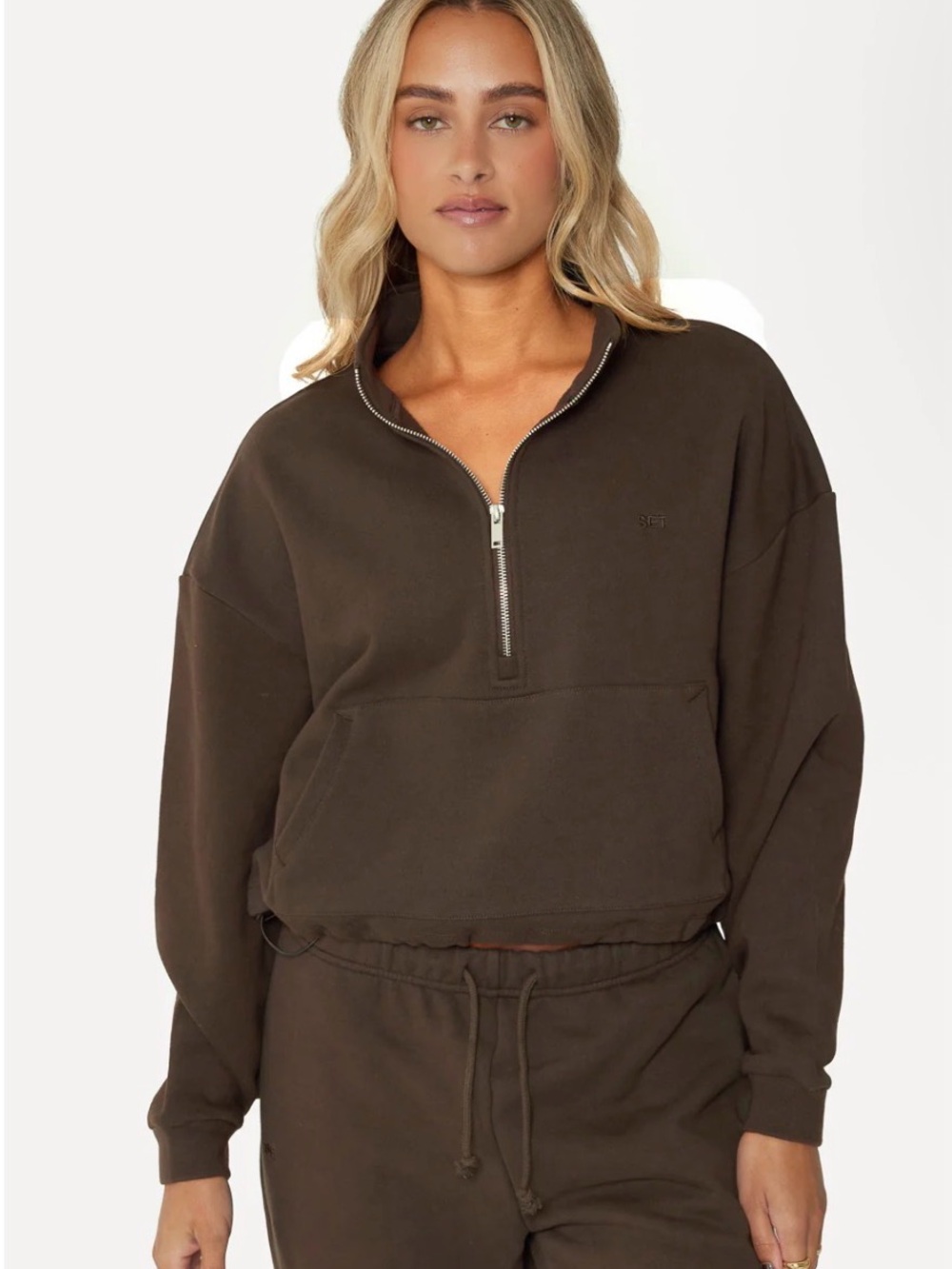 SET Active Brown Quarter Zip S